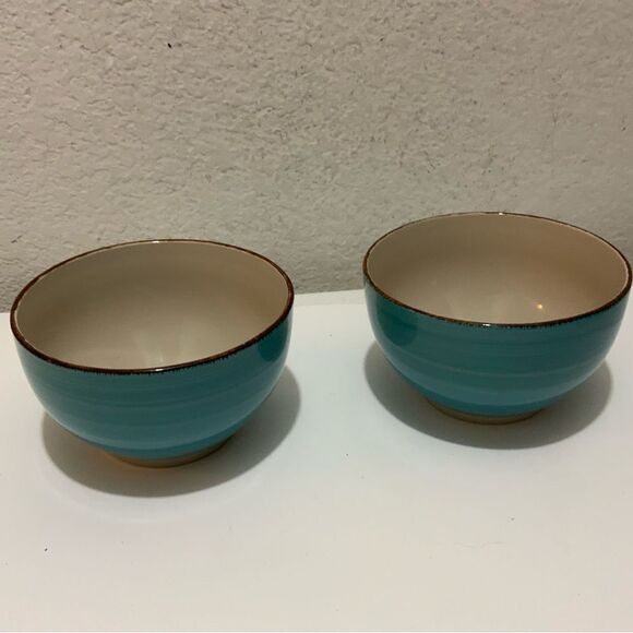 Set Of 2 Royal Norfolk Turquoise Blue Swirl Soup Cereal Bowl 5" G3 - Picture 2 of 6